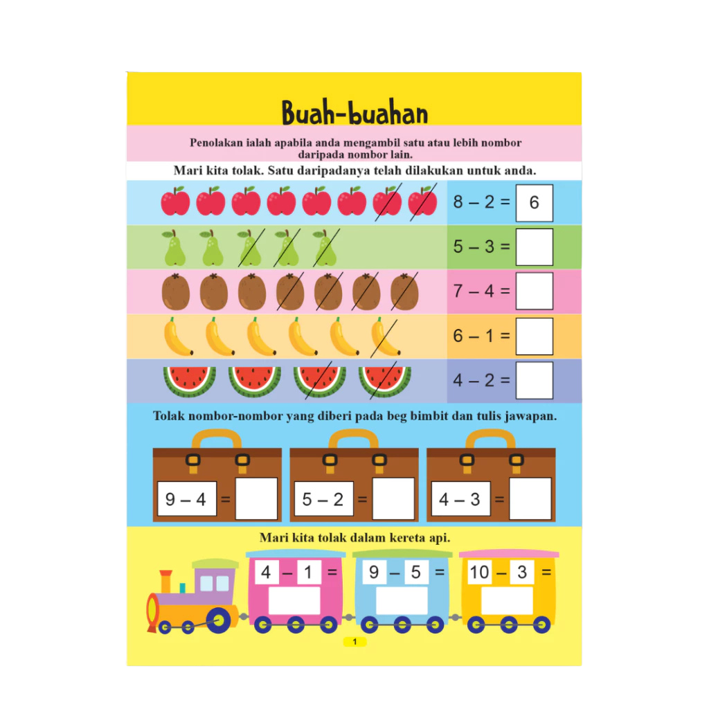 Cekap Kira Matematik Prasekolah Tambah, Tolak, Darab