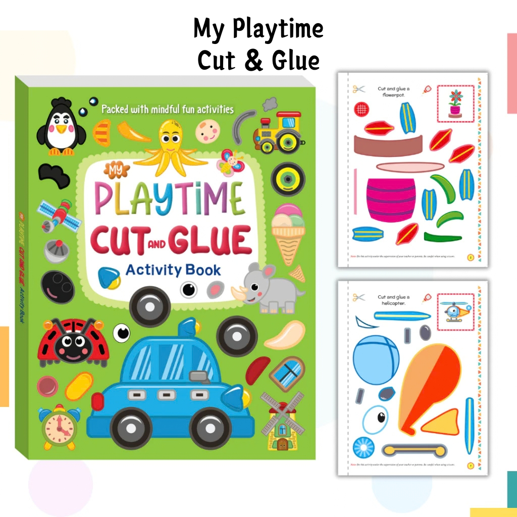 BUKU AKTIVITI My Playtime Learn, Trace & Colour / Jumbo Activity / Cut & Glue Activity Book