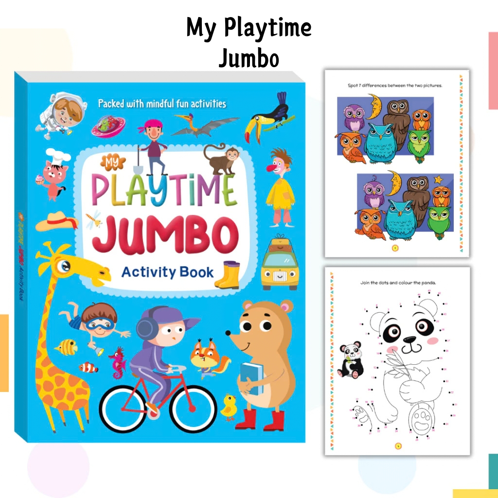 BUKU AKTIVITI My Playtime Learn, Trace & Colour / Jumbo Activity / Cut & Glue Activity Book