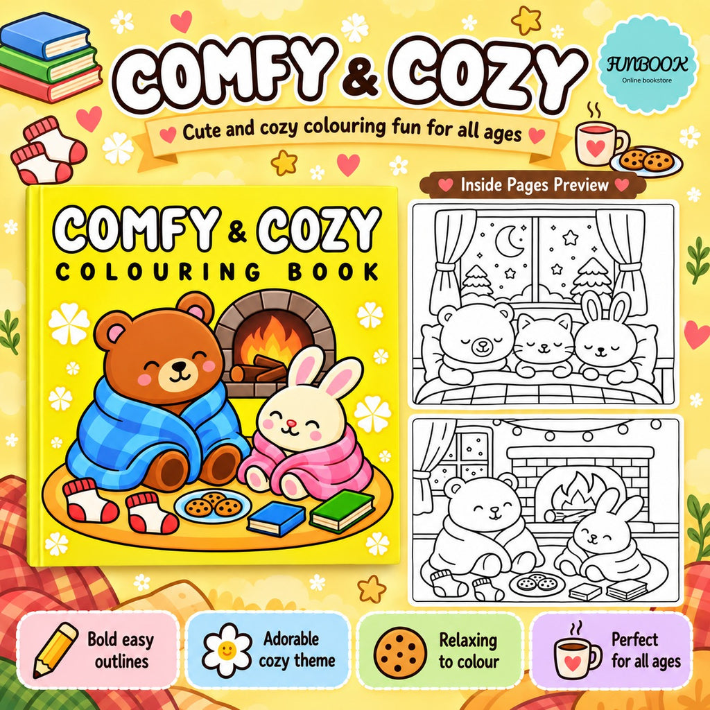 Cozy Colouring Book Adult / Children Acrylic Marker Mind To Mind