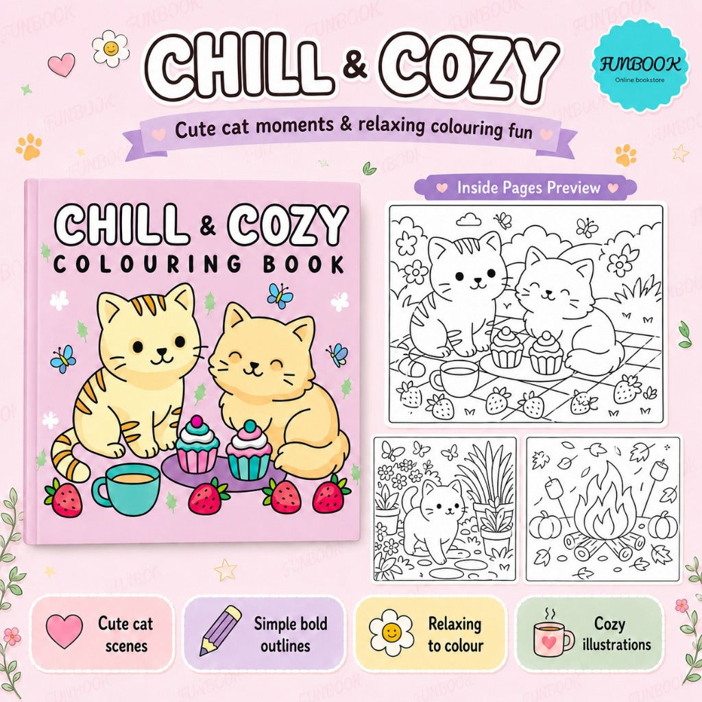 Cozy Colouring Book Adult / Children Acrylic Marker Mind To Mind