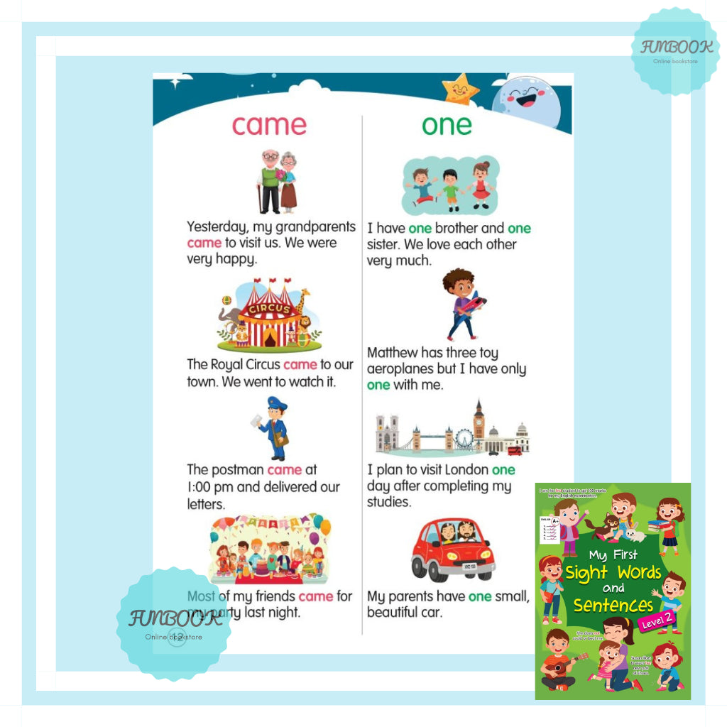 My First Sight Words and Sentences Level 1 and 2 Preschool Reader Book Mind to Mind