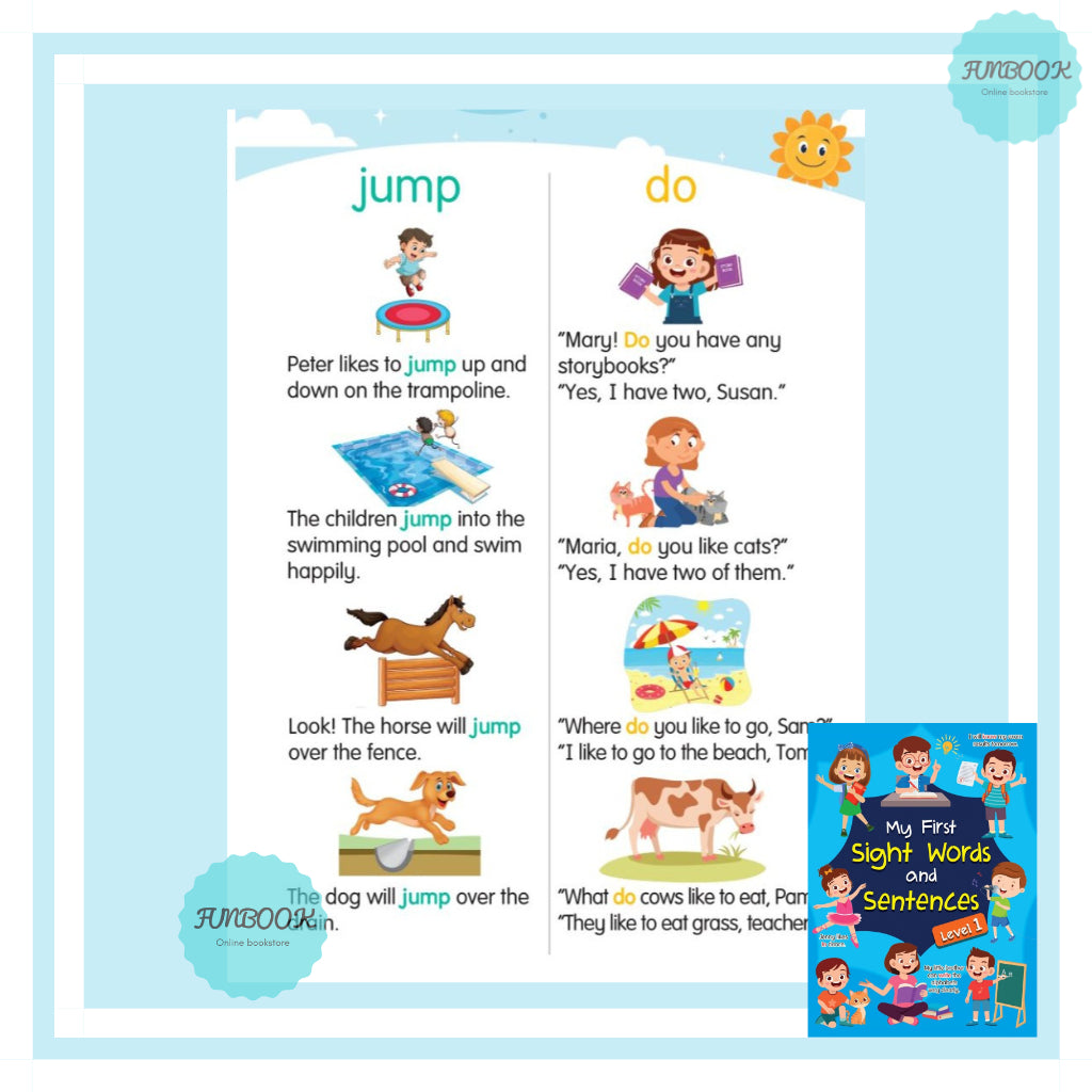My First Sight Words and Sentences Level 1 and 2 Preschool Reader Book Mind to Mind