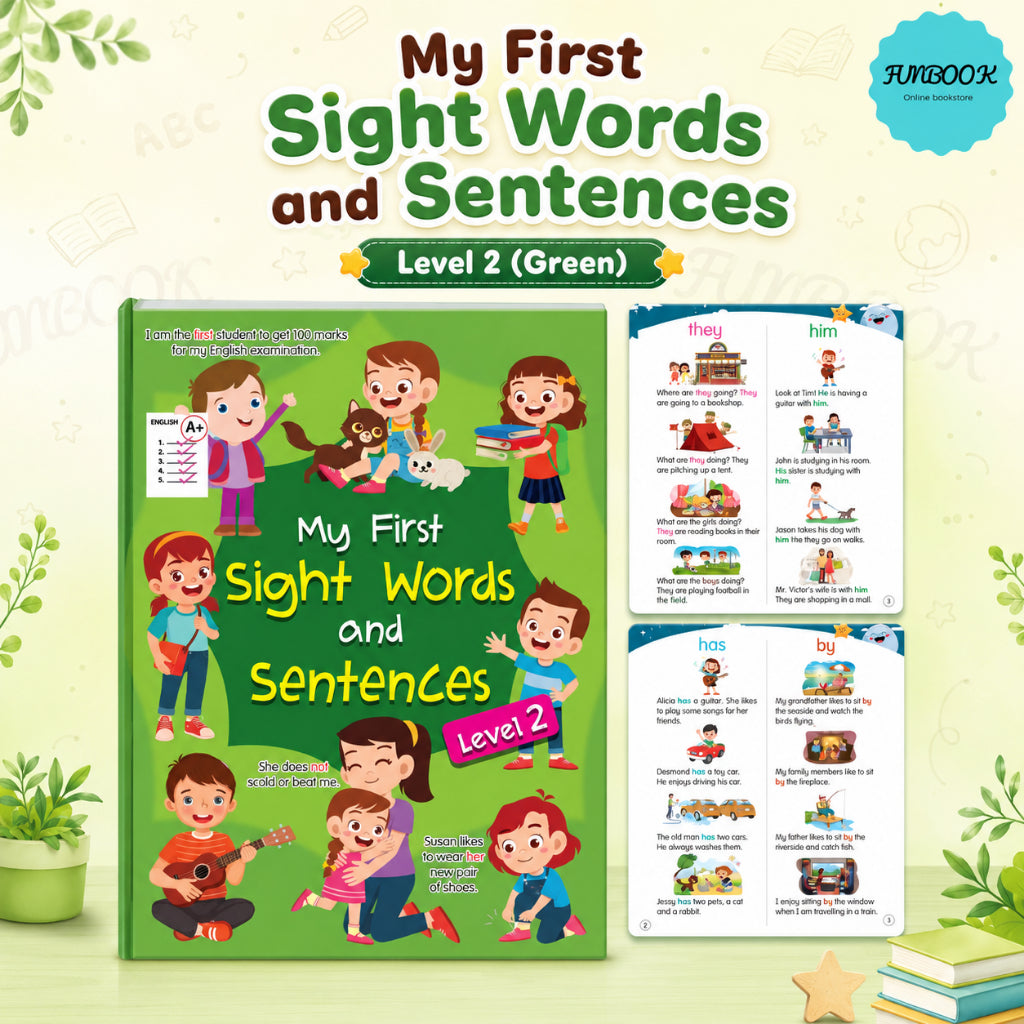 My First Sight Words and Sentences Level 1 and 2 Preschool Reader Book Mind to Mind