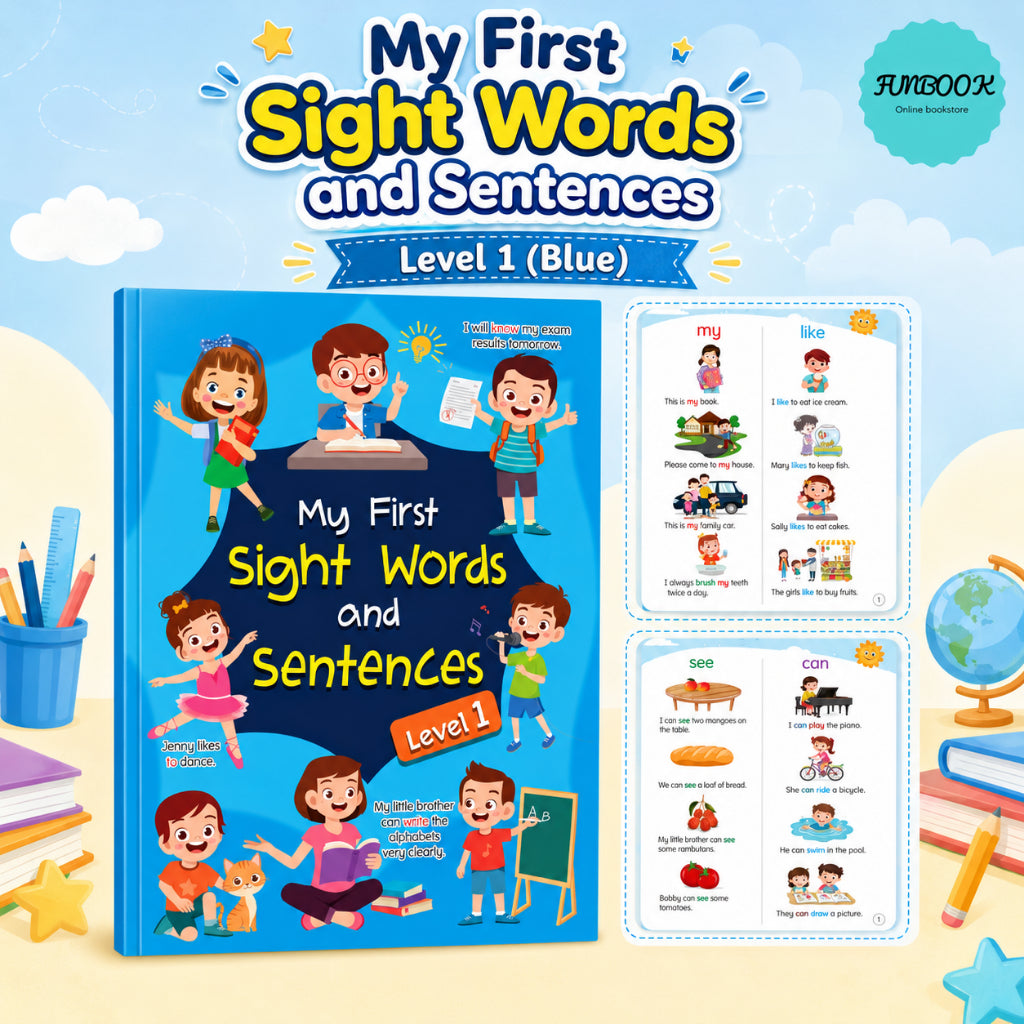 My First Sight Words and Sentences Level 1 and 2 Preschool Reader Book Mind to Mind