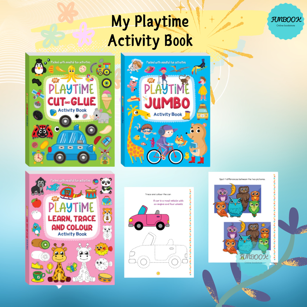 BUKU AKTIVITI My Playtime Learn, Trace & Colour / Jumbo Activity / Cut & Glue Activity Book